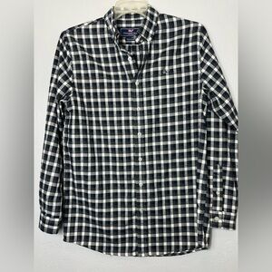 Vineyard Vines Black and White Plaid Shirt